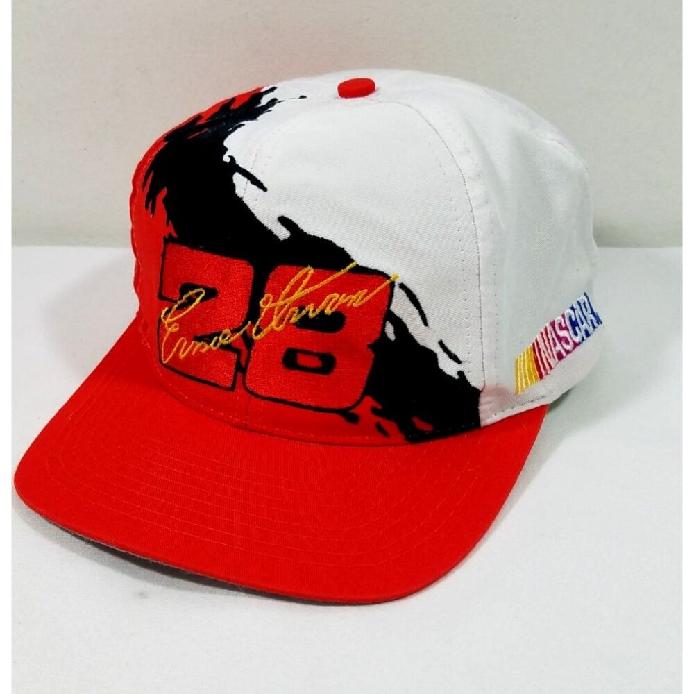 Ernie Irvan 28 Snapback Cap NASCAR Athletic Orange White SPLASH Hat Vintage
